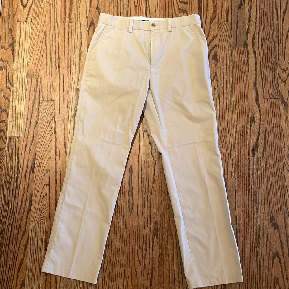 Mens Tailorbyrd Collection light stone khaki dress pants